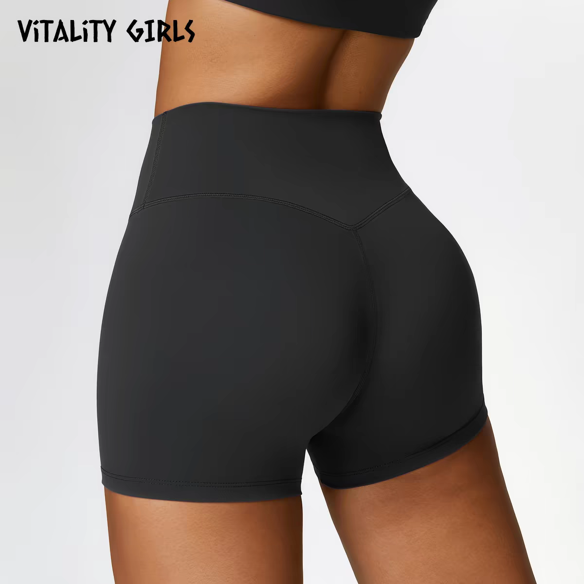 Women High Waist Quick Dry Seamless Yoga Shorts, Anti-Roll Up Tight 3/4 Sports Capris