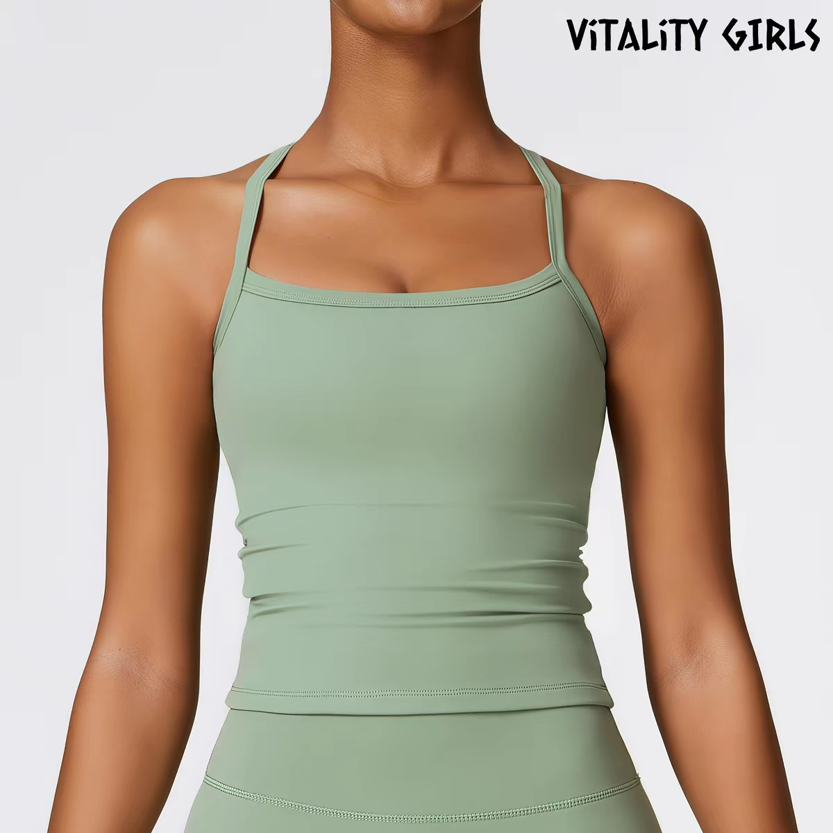 Open Back Yoga Tank Top | Built-In Bra Pad, Anti-Bounce, Quick Dry, Slim Fit Sports Cami