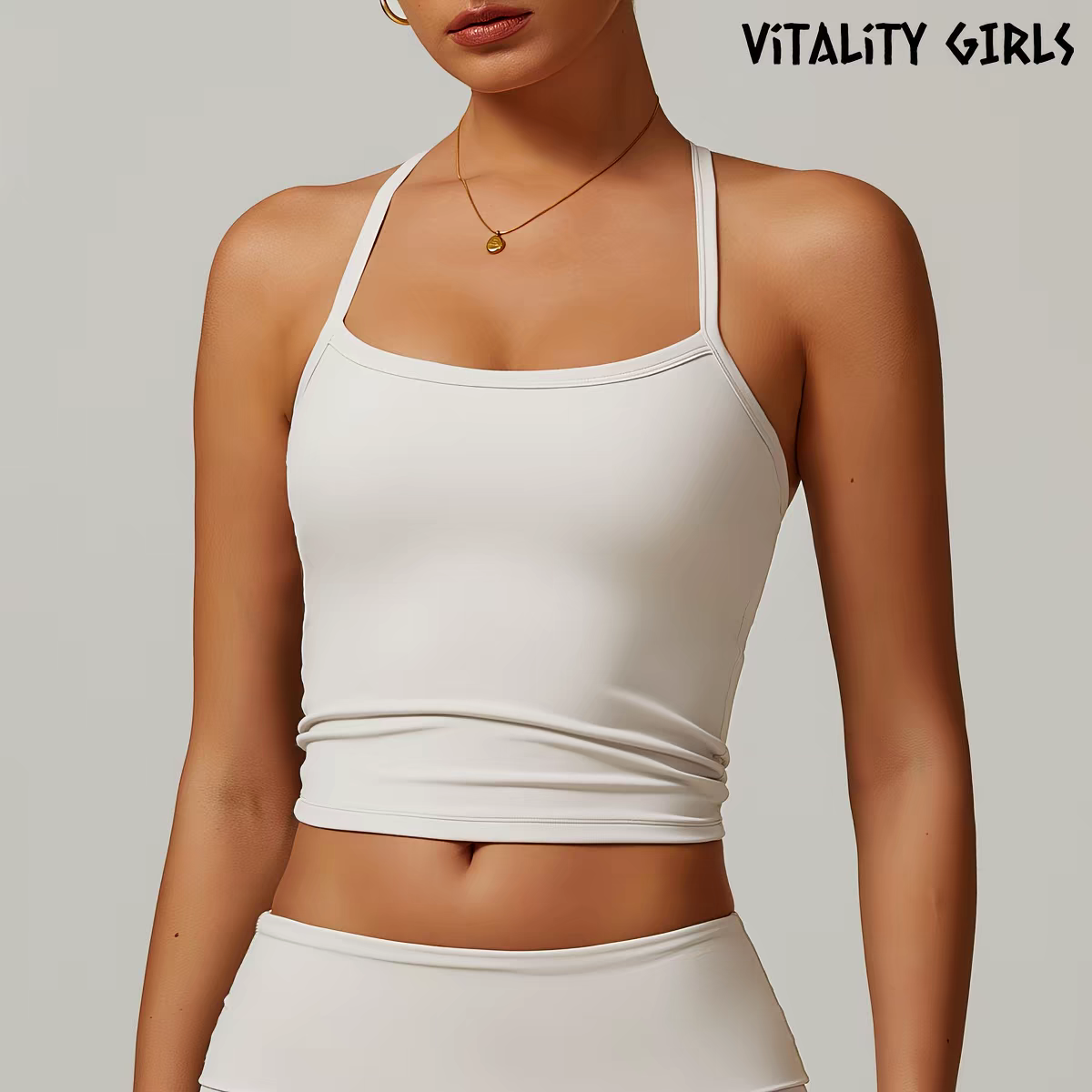 Open Back Yoga Tank Top | Built-In Bra Pad, Anti-Bounce, Quick Dry, Slim Fit Sports Cami