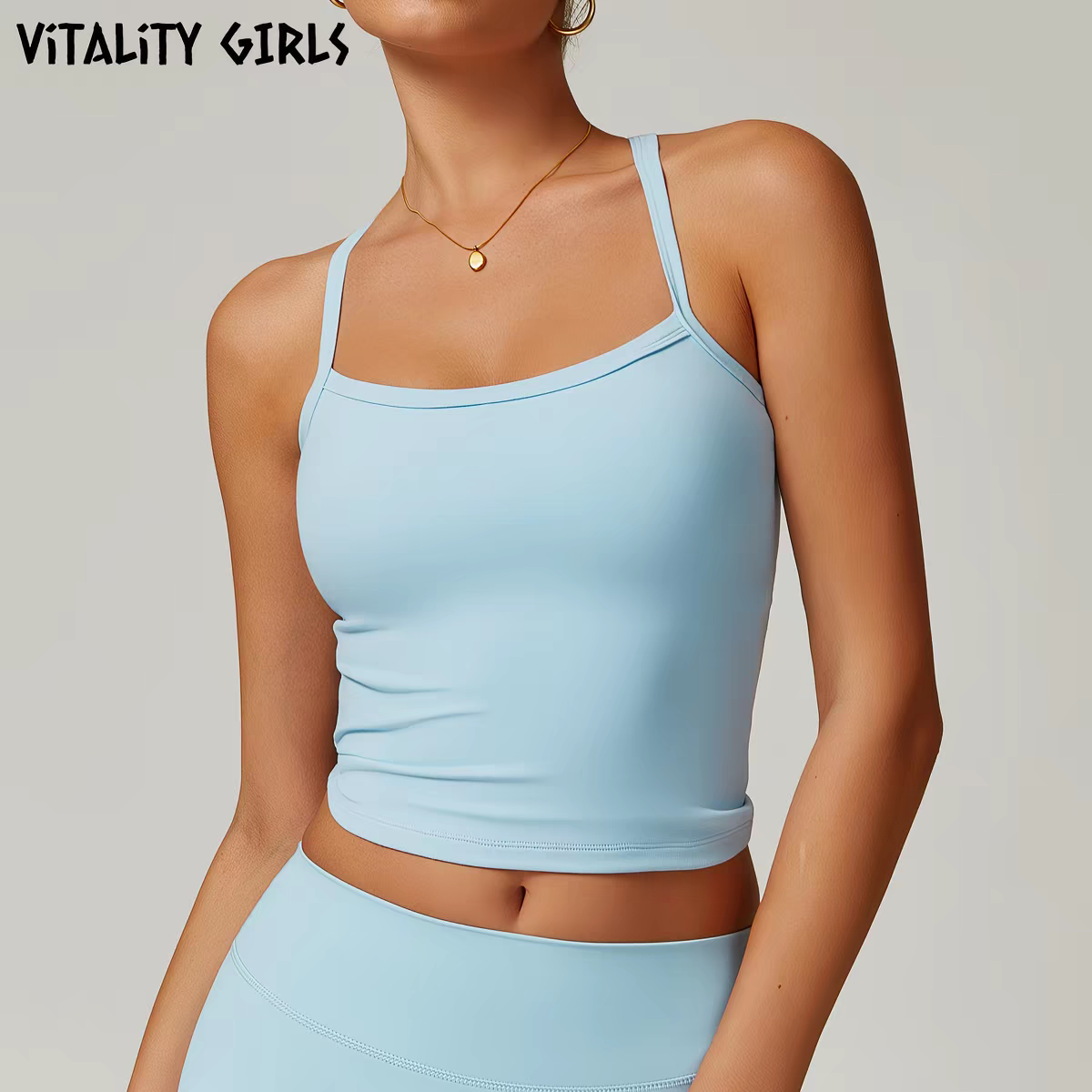 Open Back Yoga Tank Top | Built-In Bra Pad, Anti-Bounce, Quick Dry, Slim Fit Sports Cami