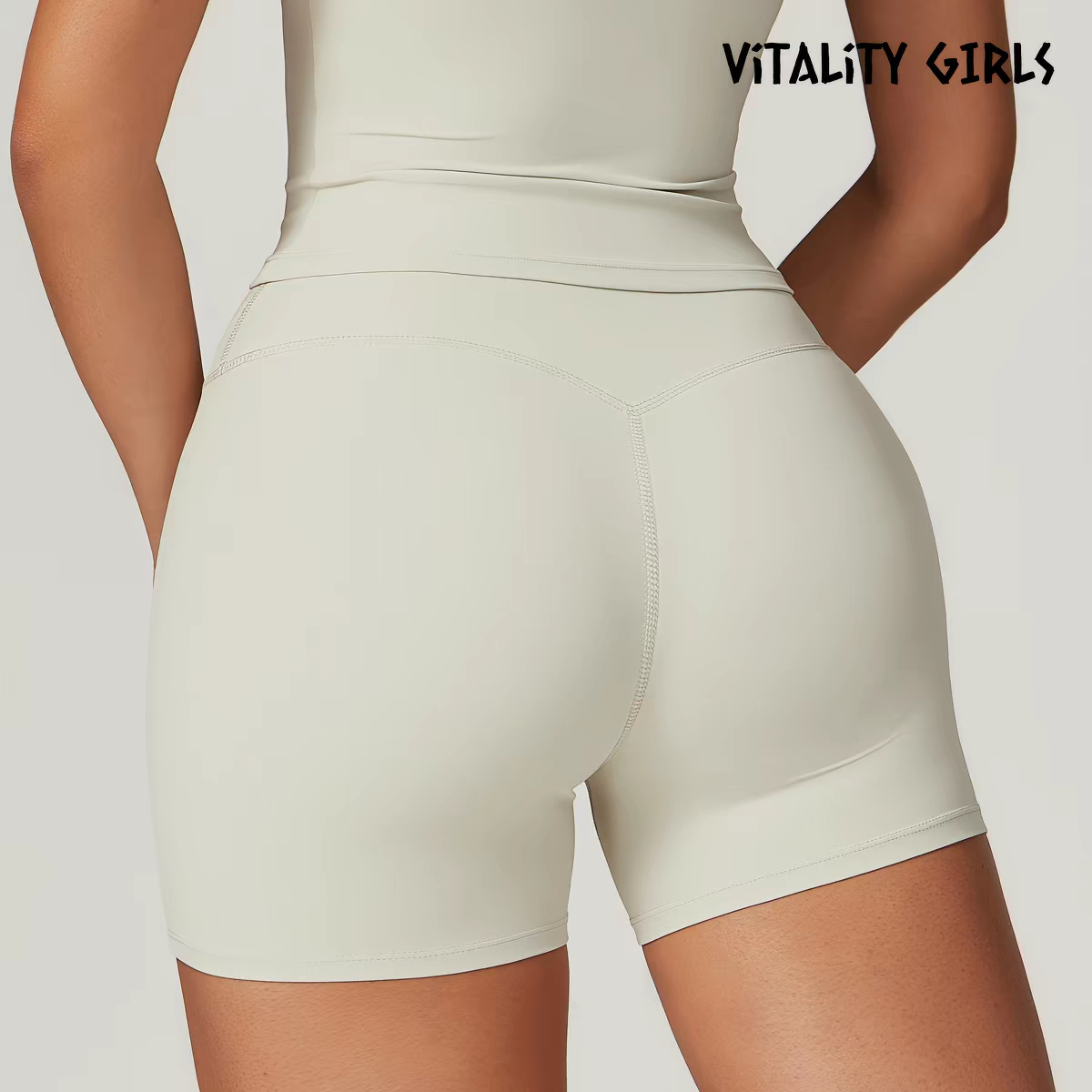 Women High Waist Quick Dry Seamless Yoga Shorts, Anti-Roll Up Tight 3/4 Sports Capris
