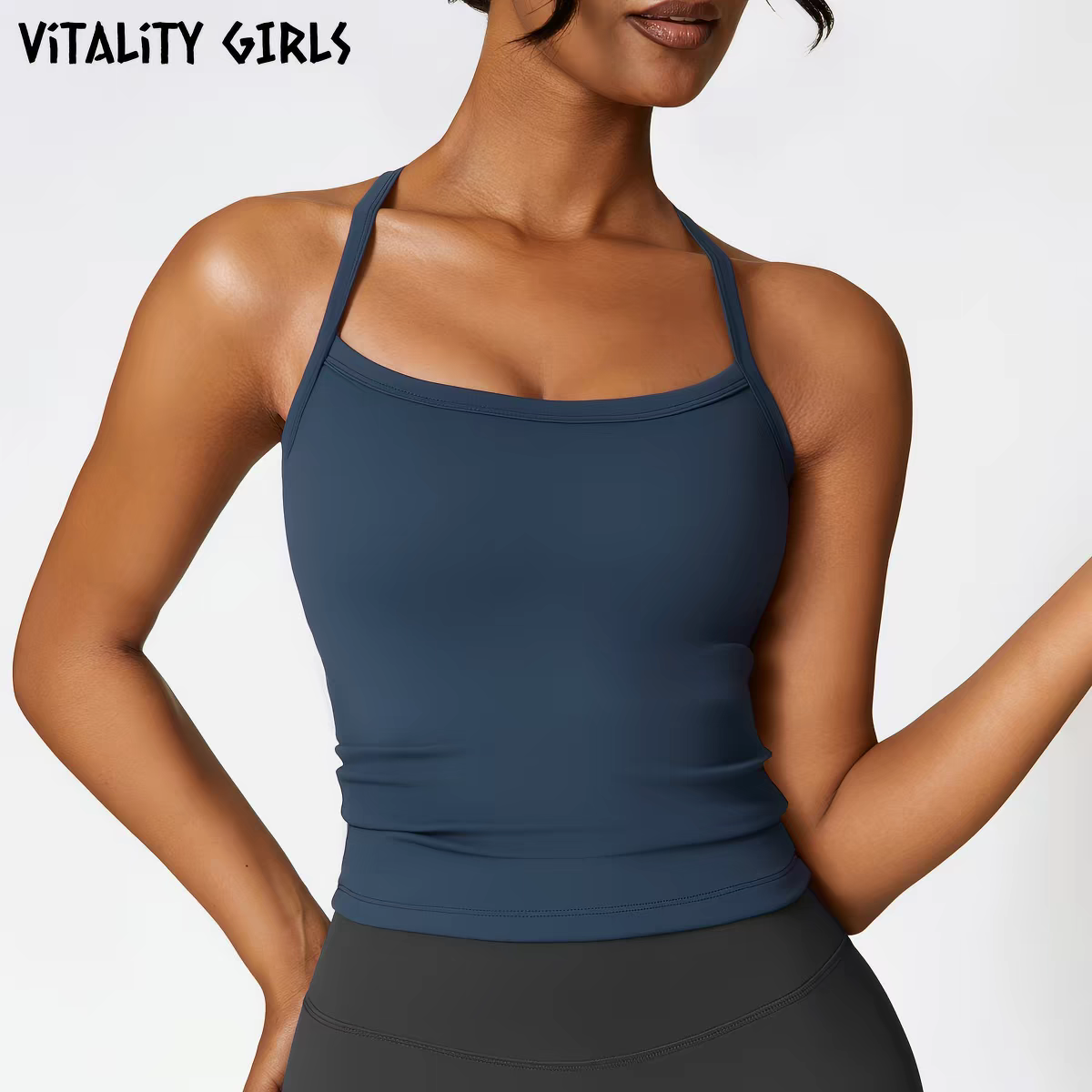 Open Back Yoga Tank Top | Built-In Bra Pad, Anti-Bounce, Quick Dry, Slim Fit Sports Cami