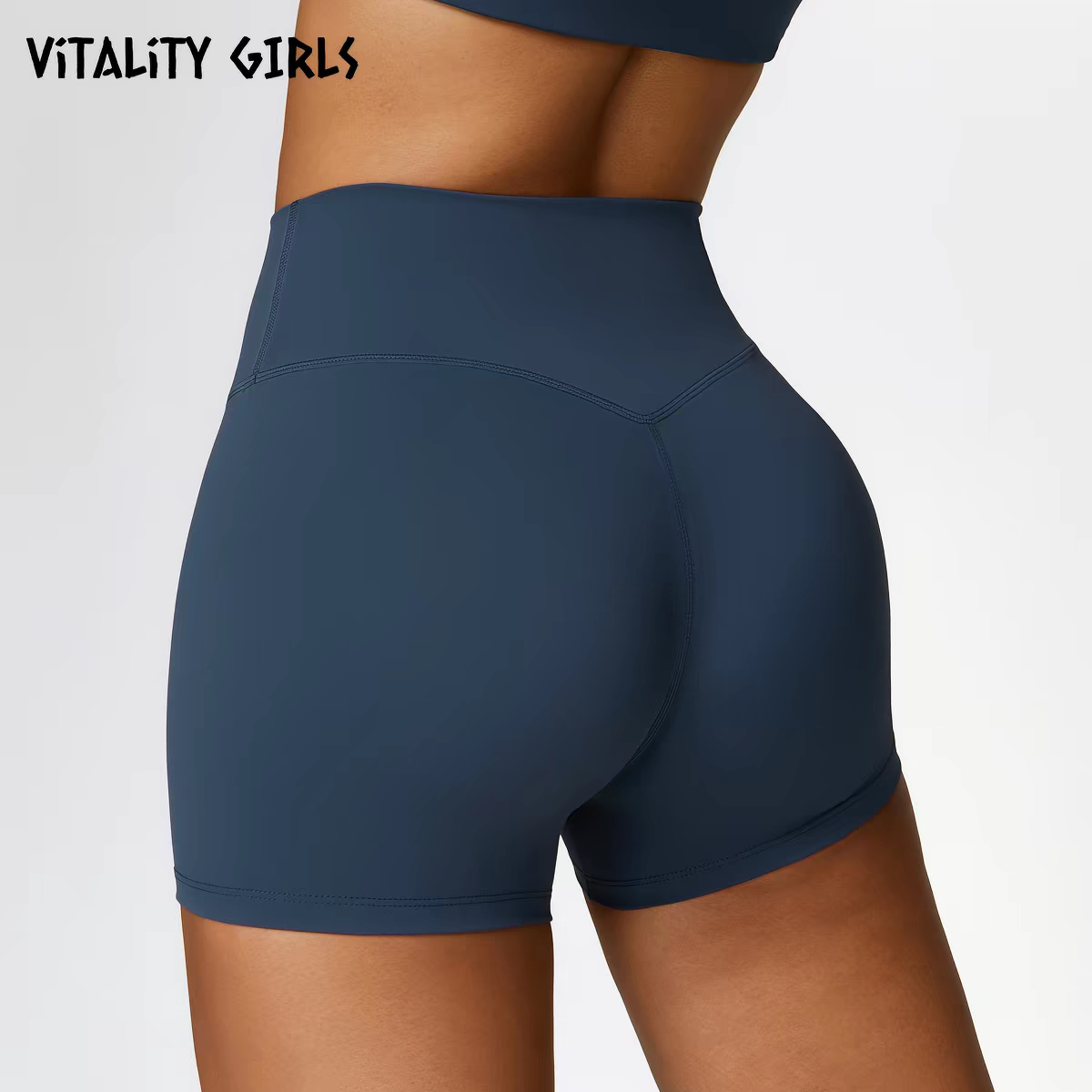 Women High Waist Quick Dry Seamless Yoga Shorts, Anti-Roll Up Tight 3/4 Sports Capris