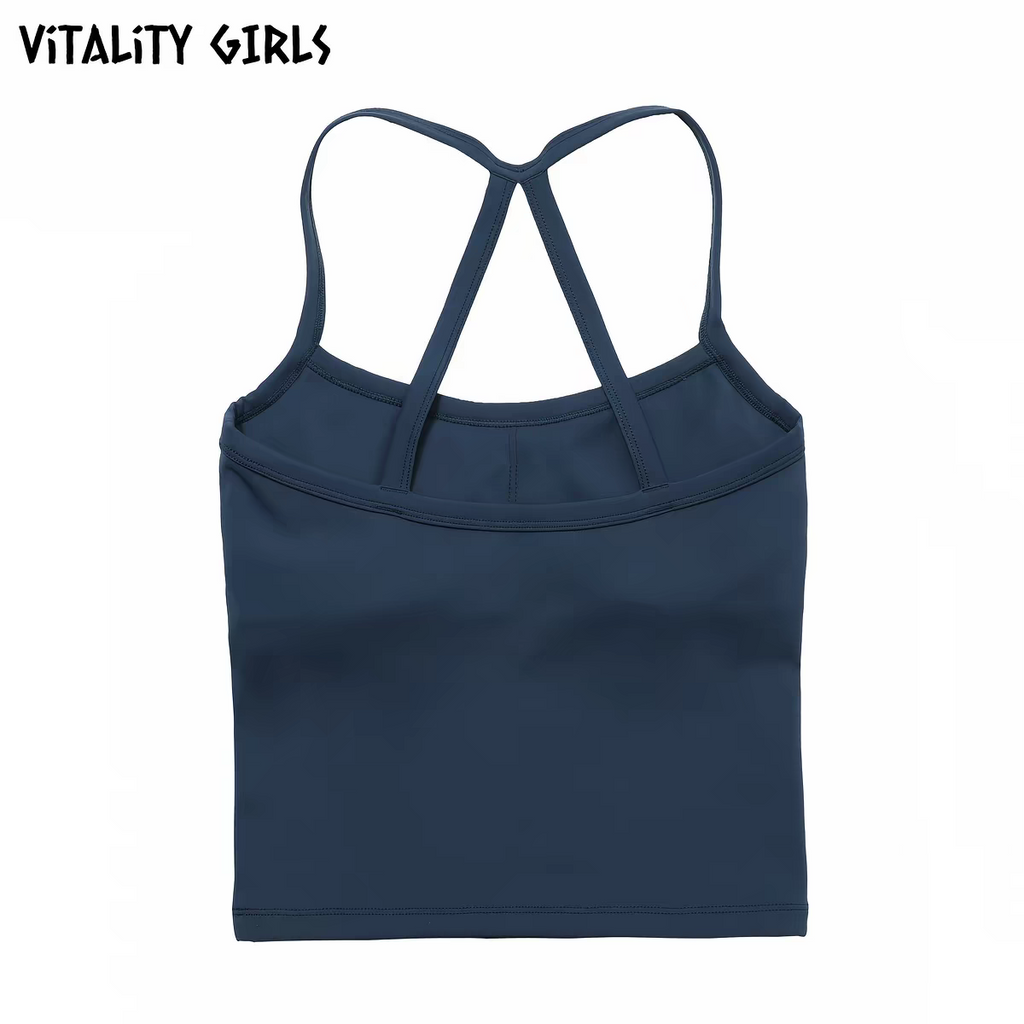 Open Back Yoga Tank Top | Built-In Bra Pad, Anti-Bounce, Quick Dry, Slim Fit Sports Cami