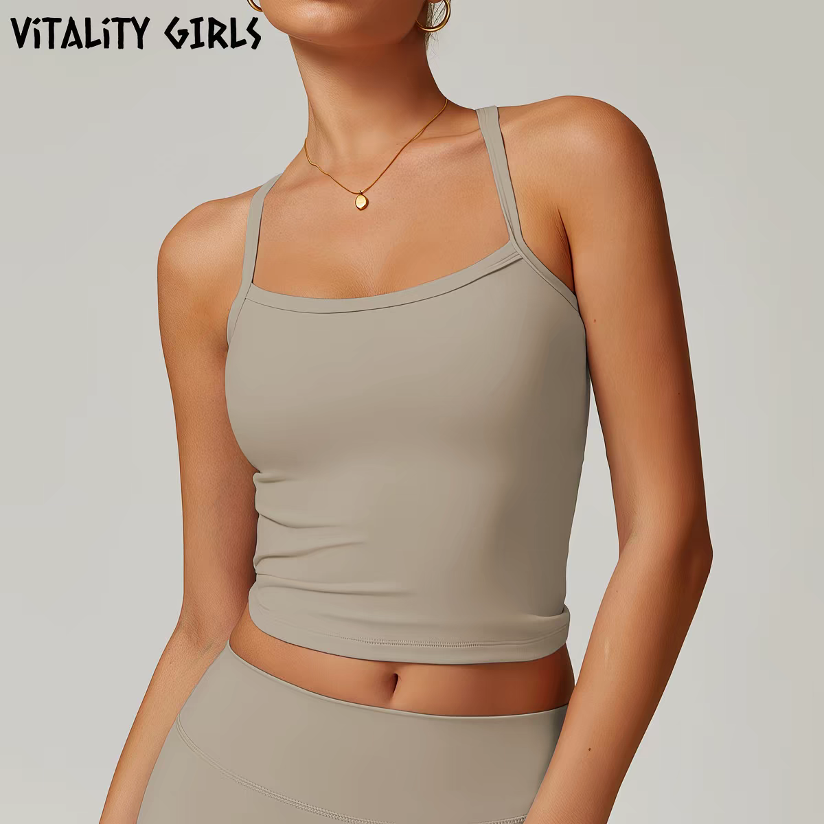 Open Back Yoga Tank Top | Built-In Bra Pad, Anti-Bounce, Quick Dry, Slim Fit Sports Cami