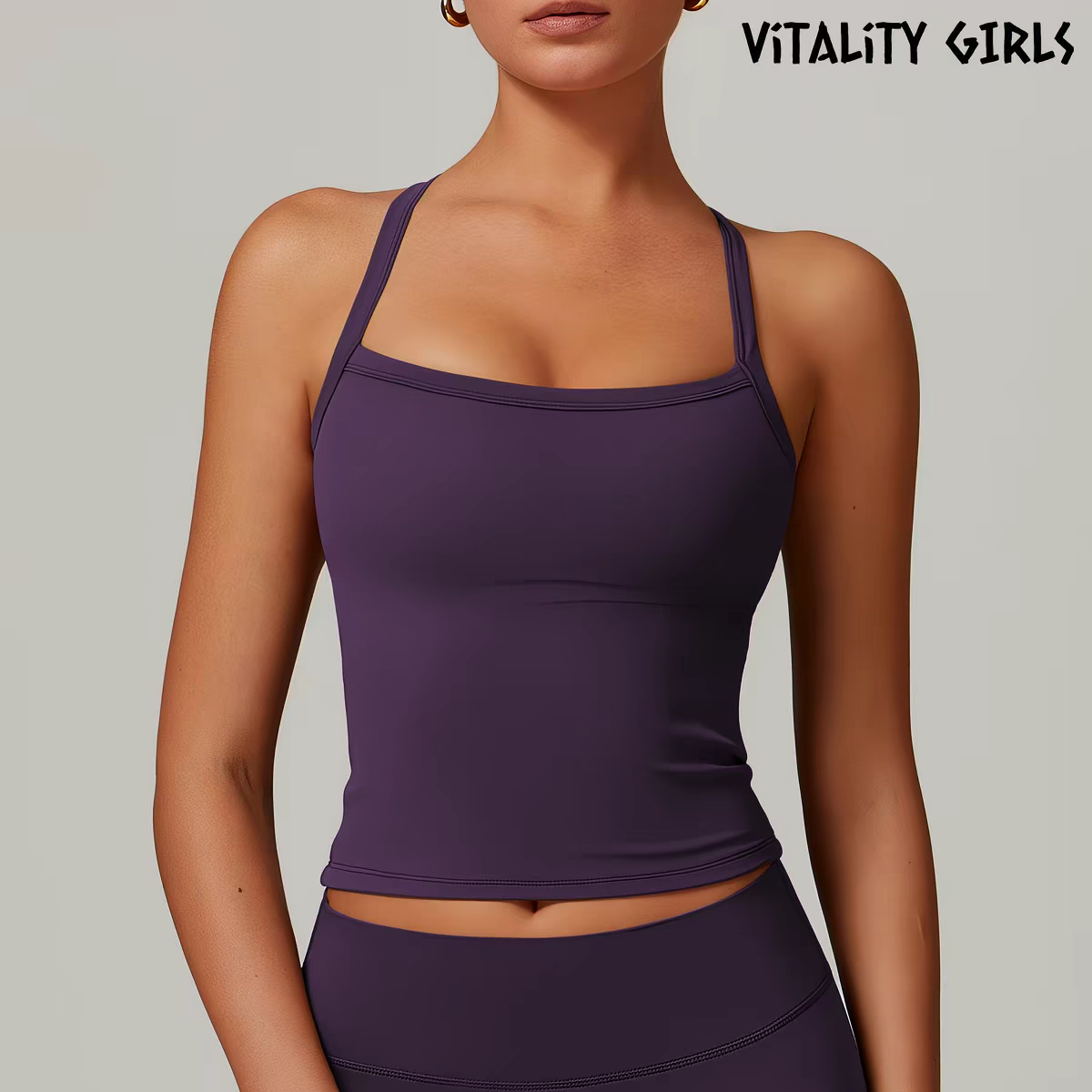 Open Back Yoga Tank Top | Built-In Bra Pad, Anti-Bounce, Quick Dry, Slim Fit Sports Cami