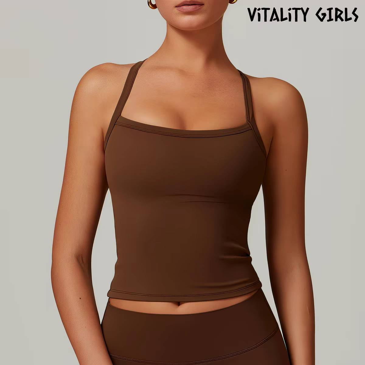 Open Back Yoga Tank Top | Built-In Bra Pad, Anti-Bounce, Quick Dry, Slim Fit Sports Cami