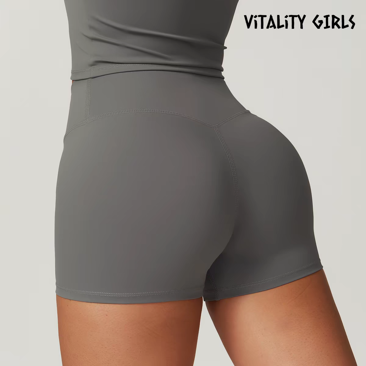 Women High Waist Quick Dry Seamless Yoga Shorts, Anti-Roll Up Tight 3/4 Sports Capris