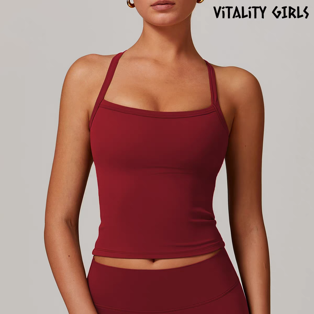 Open Back Yoga Tank Top | Built-In Bra Pad, Anti-Bounce, Quick Dry, Slim Fit Sports Cami