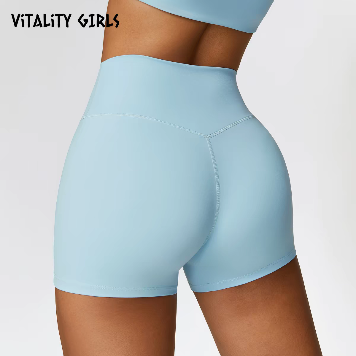 Women High Waist Quick Dry Seamless Yoga Shorts, Anti-Roll Up Tight 3/4 Sports Capris