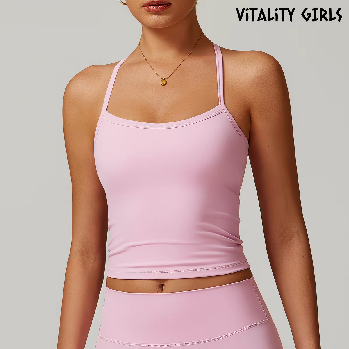 Open Back Yoga Tank Top | Built-In Bra Pad, Anti-Bounce, Quick Dry, Slim Fit Sports Cami