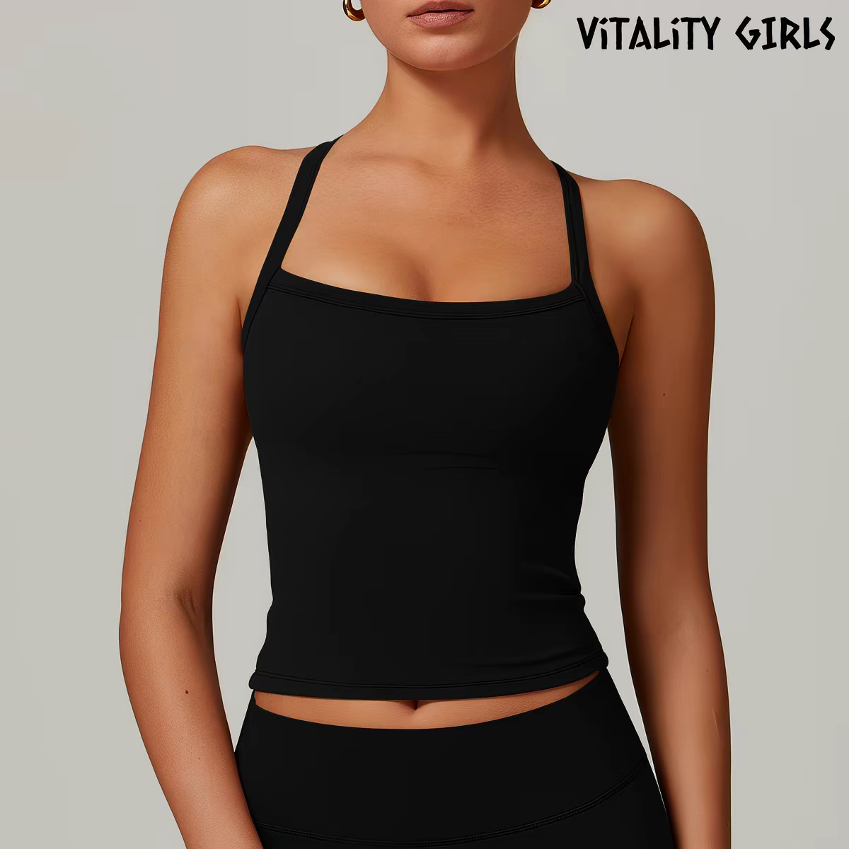 Open Back Yoga Tank Top | Built-In Bra Pad, Anti-Bounce, Quick Dry, Slim Fit Sports Cami